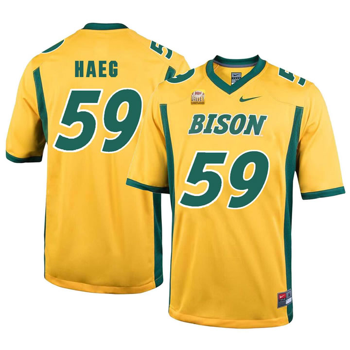North Dakota State Bison #59 Joel Haeg Gold College Football Jersey